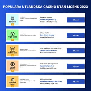 Välj ett utländskt casino i vår topplista